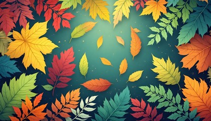 Obraz premium seamless pattern with autumn leaves