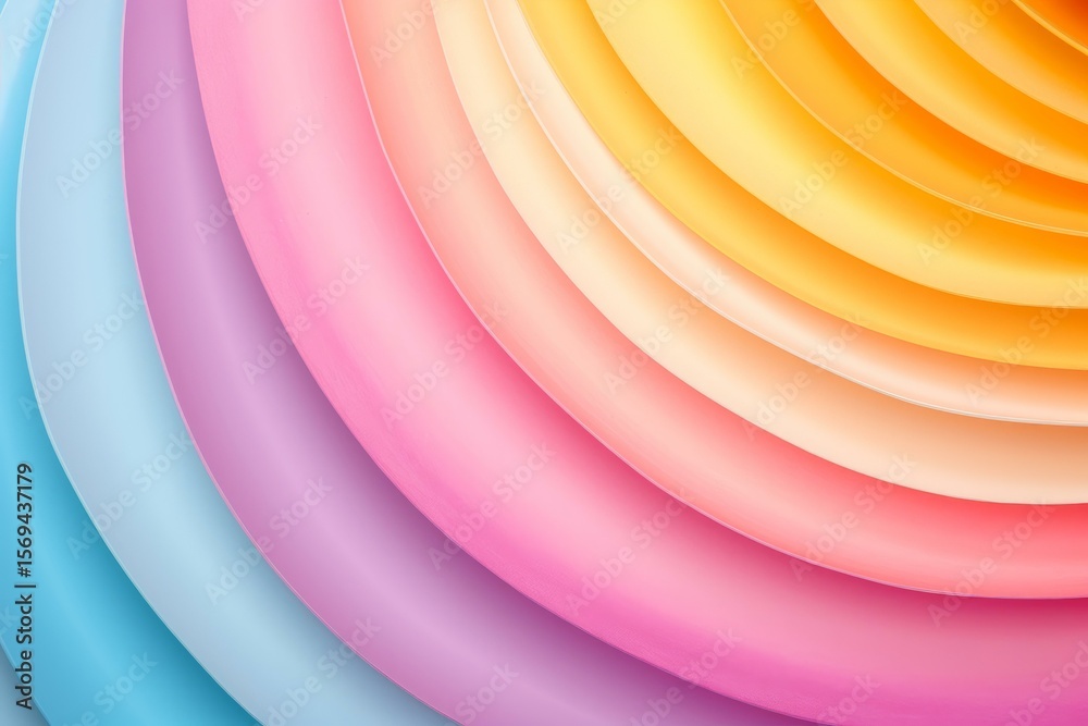 Poster smooth, curved lines in a vibrant rainbow gradient create a visually appealing abstract background