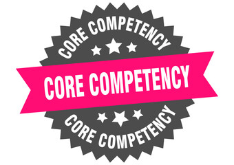 core competency. core competency round pink label isolated on transparent background