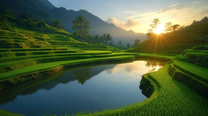 Obraz premium sunrise over the lake