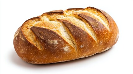 Freshly Baked Bread on a Clean White Background Texture