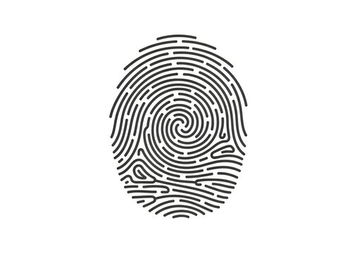 Digital fingerprint spiral, cybersecurity identity icon, abstract biometric vector, tech security branding, digital access logo, modern swirl pattern design, secure data symbol, flat style