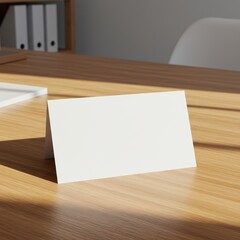 Empty white note paper on an office table. Mockup with space for design, drawing, plan and text for business, education, or personal project on a minimalistic background with copy space.