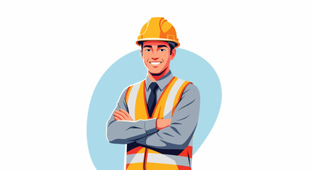 Confident Construction Worker in Safety Gear, Smiling and Ready to Work