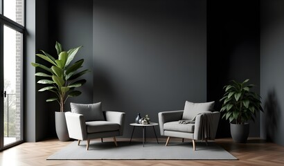 Obraz premium Elegant Living Room Decor Highlighting Sofa