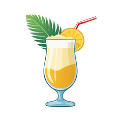 Troopical Pina Colada Drink Isolated on a Transparent Background