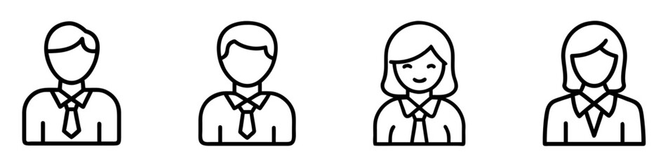  icons of  business people man and woman