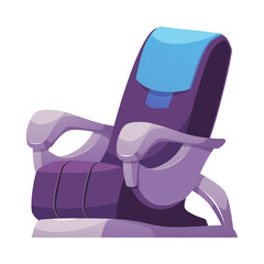Spa salon armchair vector flat icon, comfortable seat furniture for beauty salon, cartoon interior massage chair