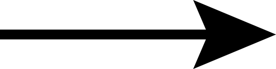 Bold black arrow pointing to the right on a white background