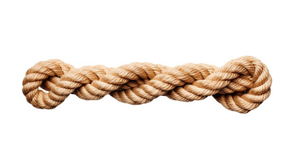 Braided rope lies isolated on transparent background nautical or construction themes.