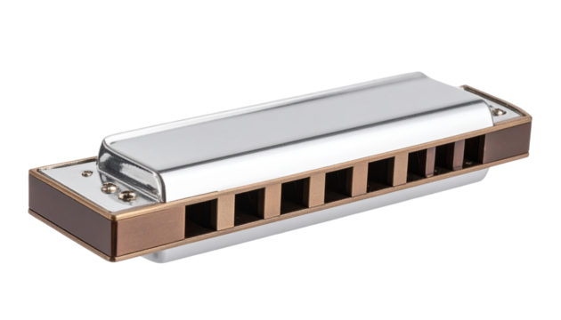 Harmonica isolated on white background. png