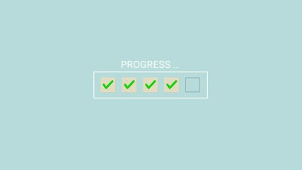 Checklist and task progress tracking concept. A hand placing the final checkmark on wooden blocks in a progress bar, task completion, productivity, goal setting, check com Project pleted tasks