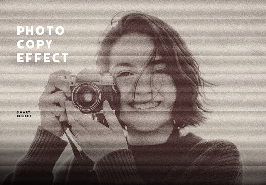 Vintage Photocopy Print Copier Photo Effect