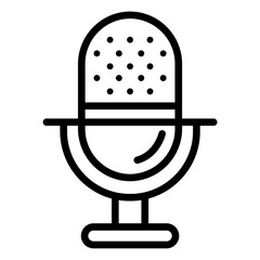 Retro Microphone Line Icon
