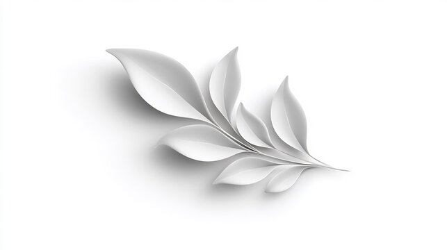Elegant white leaves arrangement on a pristine background enhancing simplicity and sophistication