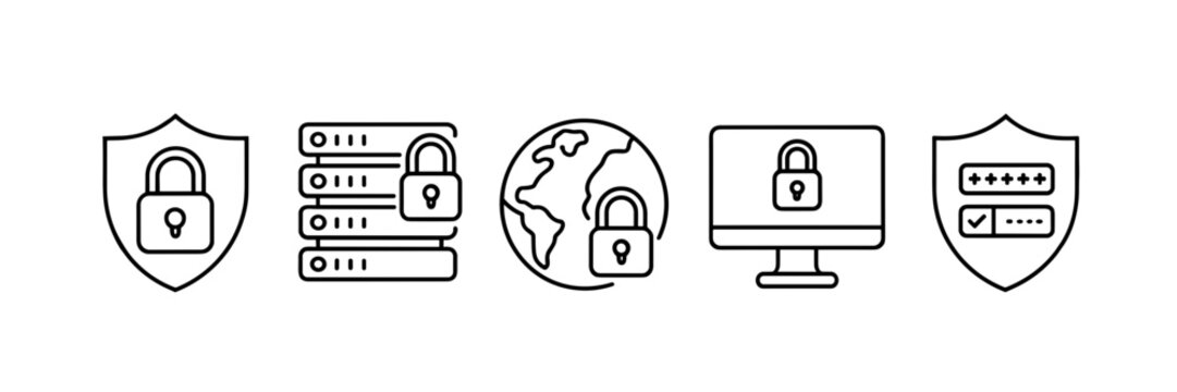 Cybersecurity Data Protection Online Security Icons