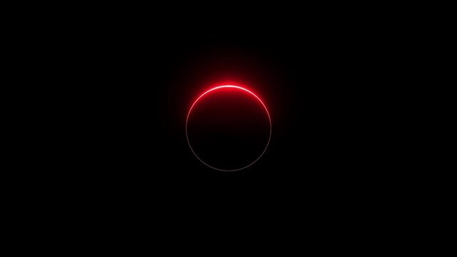 double neon line circle glow border, alpha channel, seamless loop, abstract glowing neon line cyan color circular lens animation neon light on black background, vertical design and image frame
