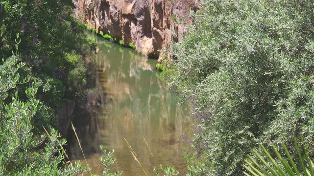 Beautiful Turia river valley and canyon in Chulilla. Chulilla, Valencian Community, Spain.