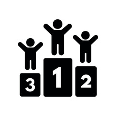 Winner podium vector people standing celebration icon