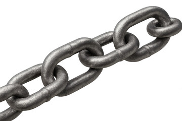 Obraz premium Metal chain links isolated on a transparent background, industrial strength, close-up, strong
