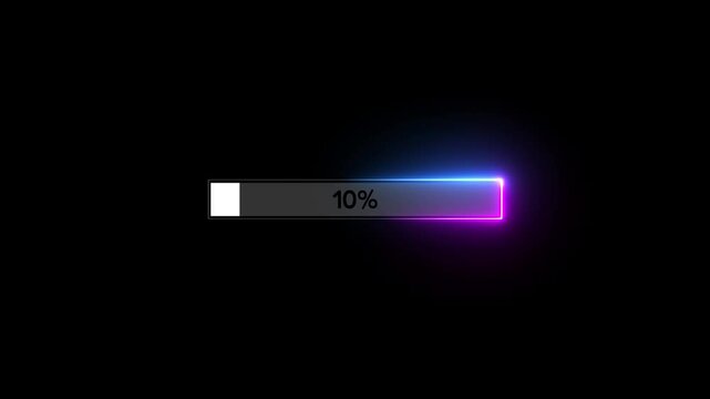 Progress loading bar indicator from 0 to 10 increasing percentage. Loading bar, waiting loading bar animation, software update icon. Vintage style white loading. status bar showing loading process