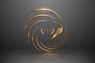 Abstract golden circle shapes template