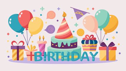 happy birthday card with balloons