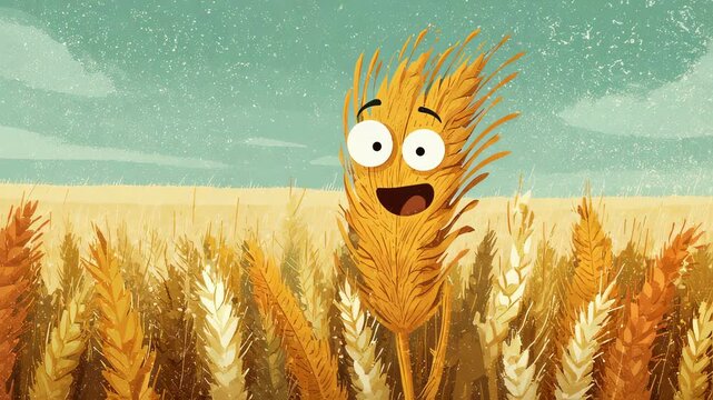 Utilizing advanced gene sequencing technology plant geneticists have successfully created a hardier variety of wheat capable of withstanding extreme weather conditions 2d flat cartoon