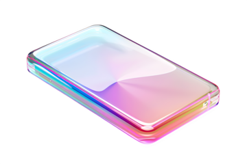 Iridescent rectangular prism, isolated on transparent background