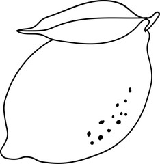Vector illustration of a Lemon. Lemon Cute Fruit Icon