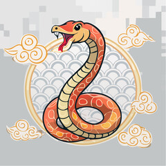 干支の巳のかわいいベクター素材