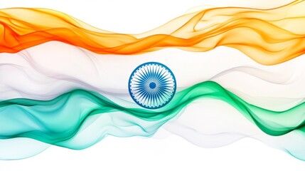 Indian Independence Day, August 15th, Design concept. Tricolor watercolor banner