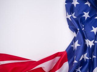 Part of the American flag is on a white background.
