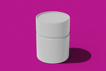 pink pills on white background