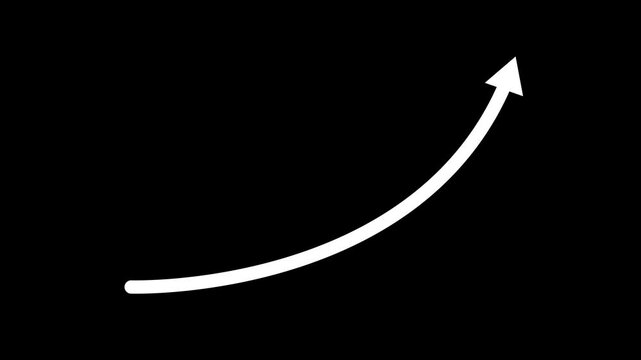 Racing Aero Transparent Channel. Arrow Racing Clear Channel, Business Growth Arrows And Graph Charts, Business Line Arrow Sales Profit Increasing To Futures. on black background