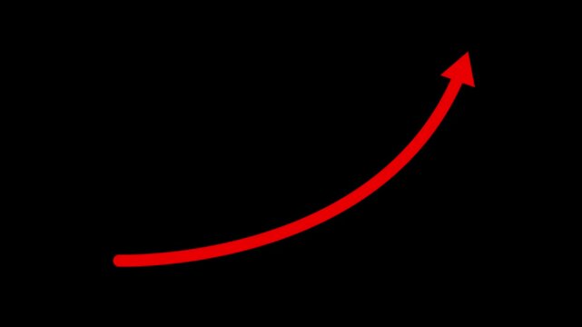 Racing Aero Transparent Channel. Arrow Racing Clear Channel, Business Growth Arrows And Graph Charts, Business Line Arrow Sales Profit Increasing To Futures. on black background