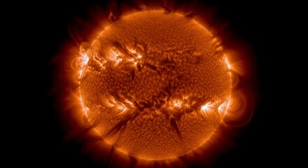 High-Resolution Image of Solar Surface Showing Sunspots and Coronal Activity in Extreme Detail