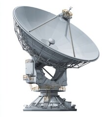 Sharp vector illustration of satellite dish with clean lines on white background, high-resolution professional clipart in PNG format