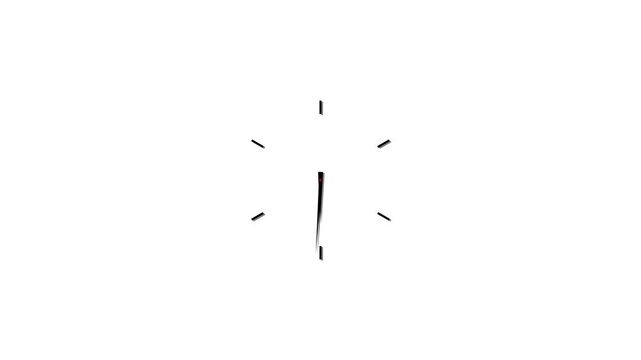 Clock spinning, watch animation on transparent background with alpha channel. Clock icon flat style 24 hours day fast speed with moving timer clock on white background
