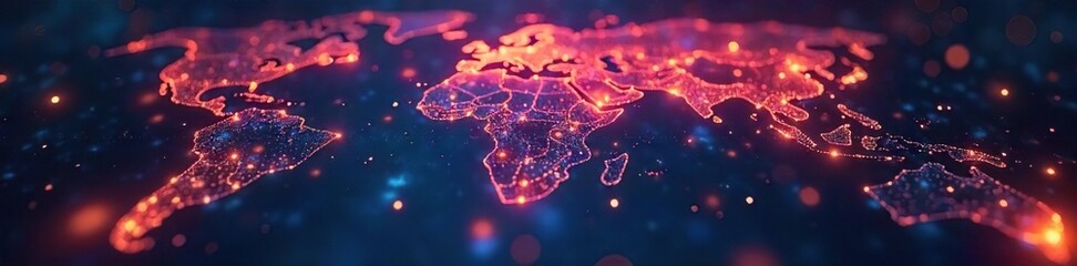 Glowing Network Abstract Nodes and Lines Illustrating Global Interconnectivity, Innovation, and Future Technology Concepts