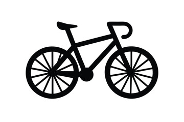 Simple Black Bicycle Silhouette on White Background for Design Use
