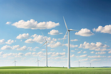 Renewable Wind Turbine Amid Vast Farmland
