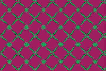 Fototapeta premium A pattern of green and purple flowers vector image made by adobe illustrator. 