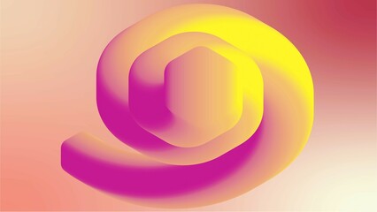 Photo of a colorful gradient spiral shape on a pink background