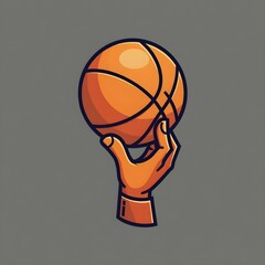 Vector logo of hand spinning basketball stylishly