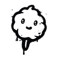 Graffiti Spray cotton candy on isolated white background