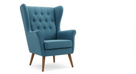 Fototapeta premium Modern Armchair Furniture for a Stylish Living Room: Isolated on a White Background for Home Aesthetics