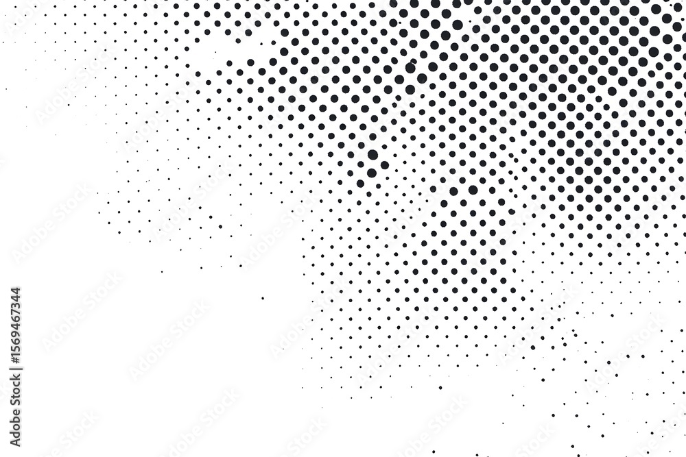 Fototapete a black and white pixelated dot pattern arranged on a white background, resembling a retro tech text