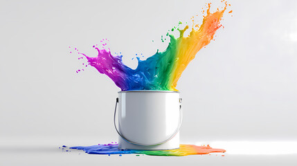 Multicolor Paint Splash Explosion from Container