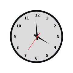 Analog clock with numbers vector time watch icon